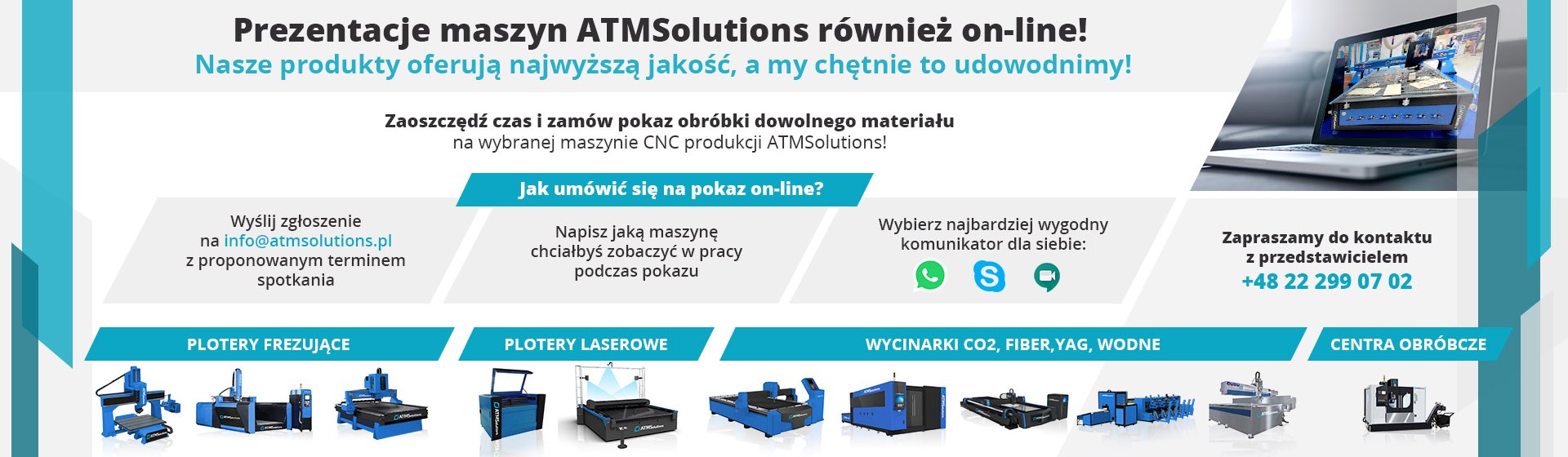 Prezentacje maszyn ATMSolutions również on-line!