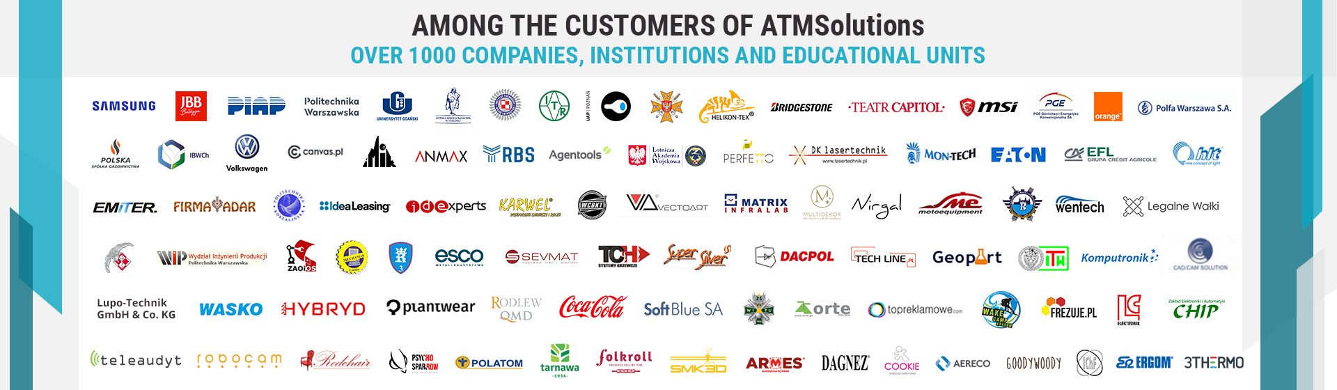Over 1,000 companies, institutions and educational units among ATMSolutions customers